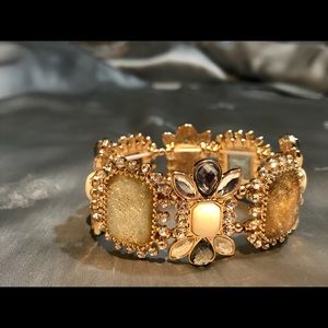 Jeweled bracelet neutral tone